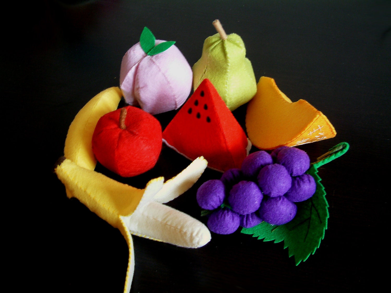 DIY Lovely fruit set 2(Watermelon,banana,peach,pear,grape,honeymelon)--PDF Pattern via Email--V03