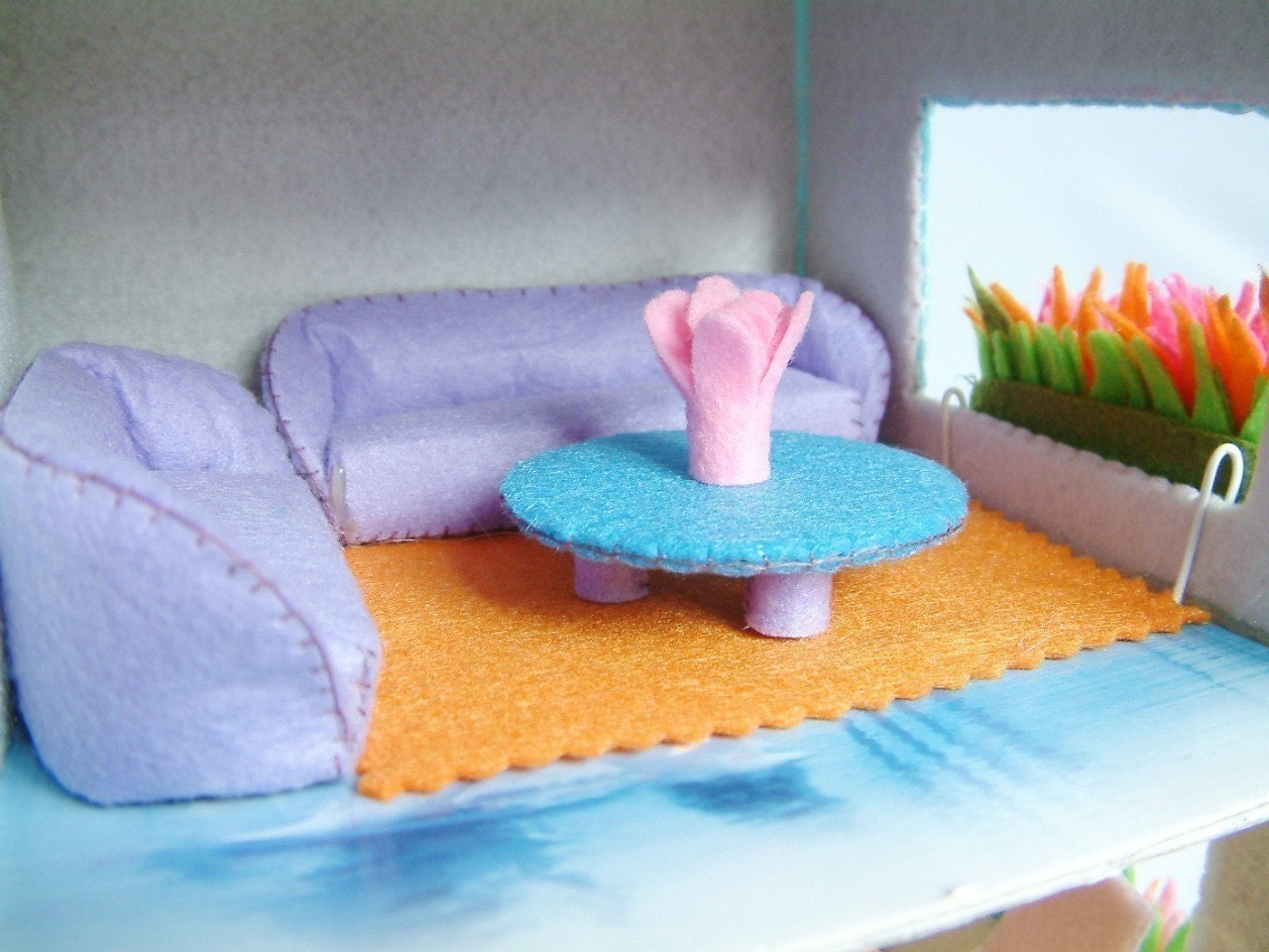 felt toy pattern-Doll house,courtyard,furniture Bundle set-PDF via Email-T14,T15