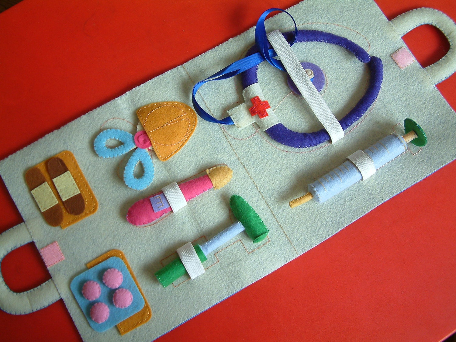 Blue Felt Medical bag, Doctor Set