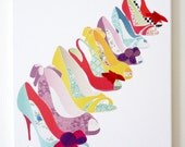Never enough... Mixed media, stitched canvas print