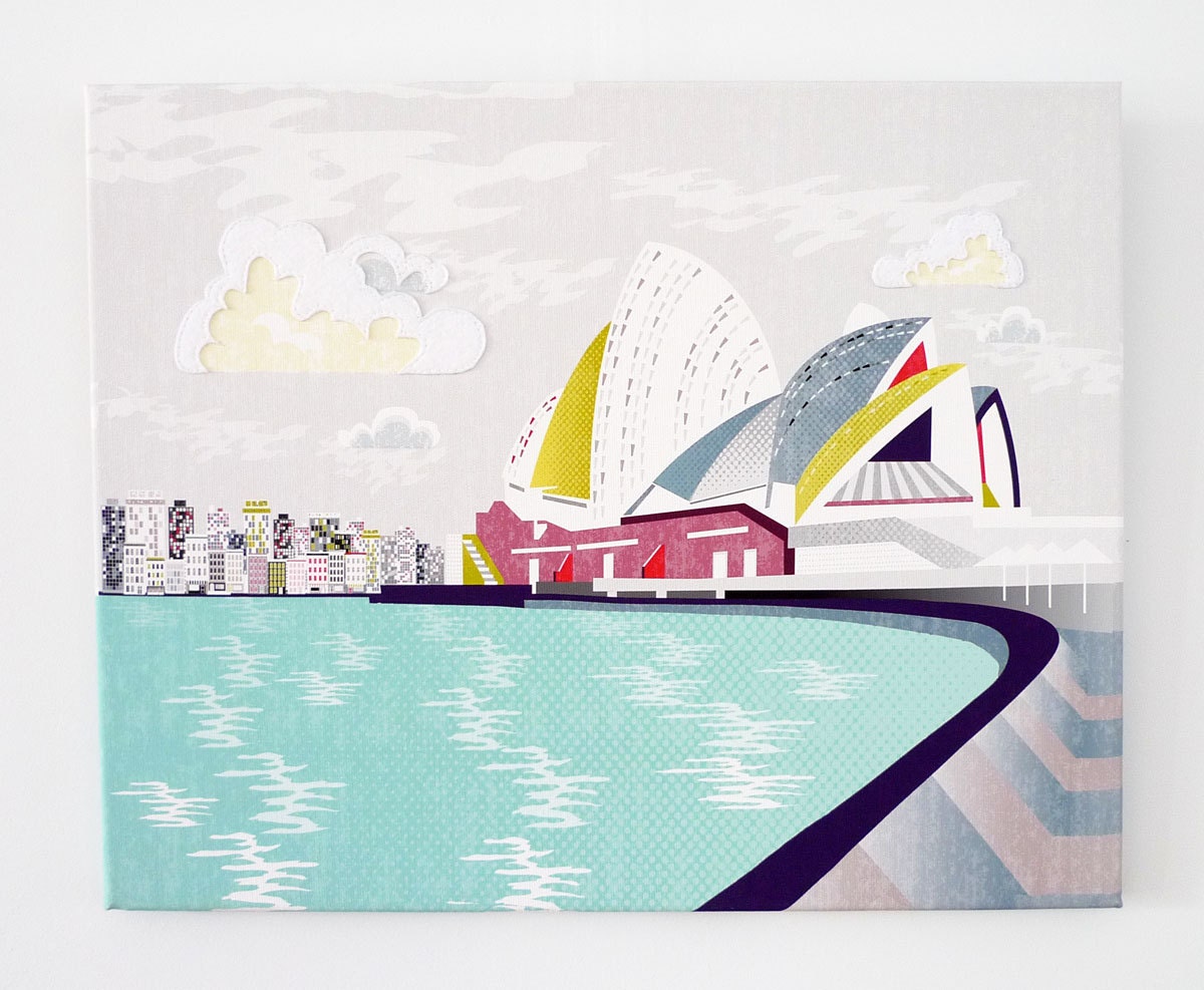 Sydney, Opera House - Textiles Canvas Print