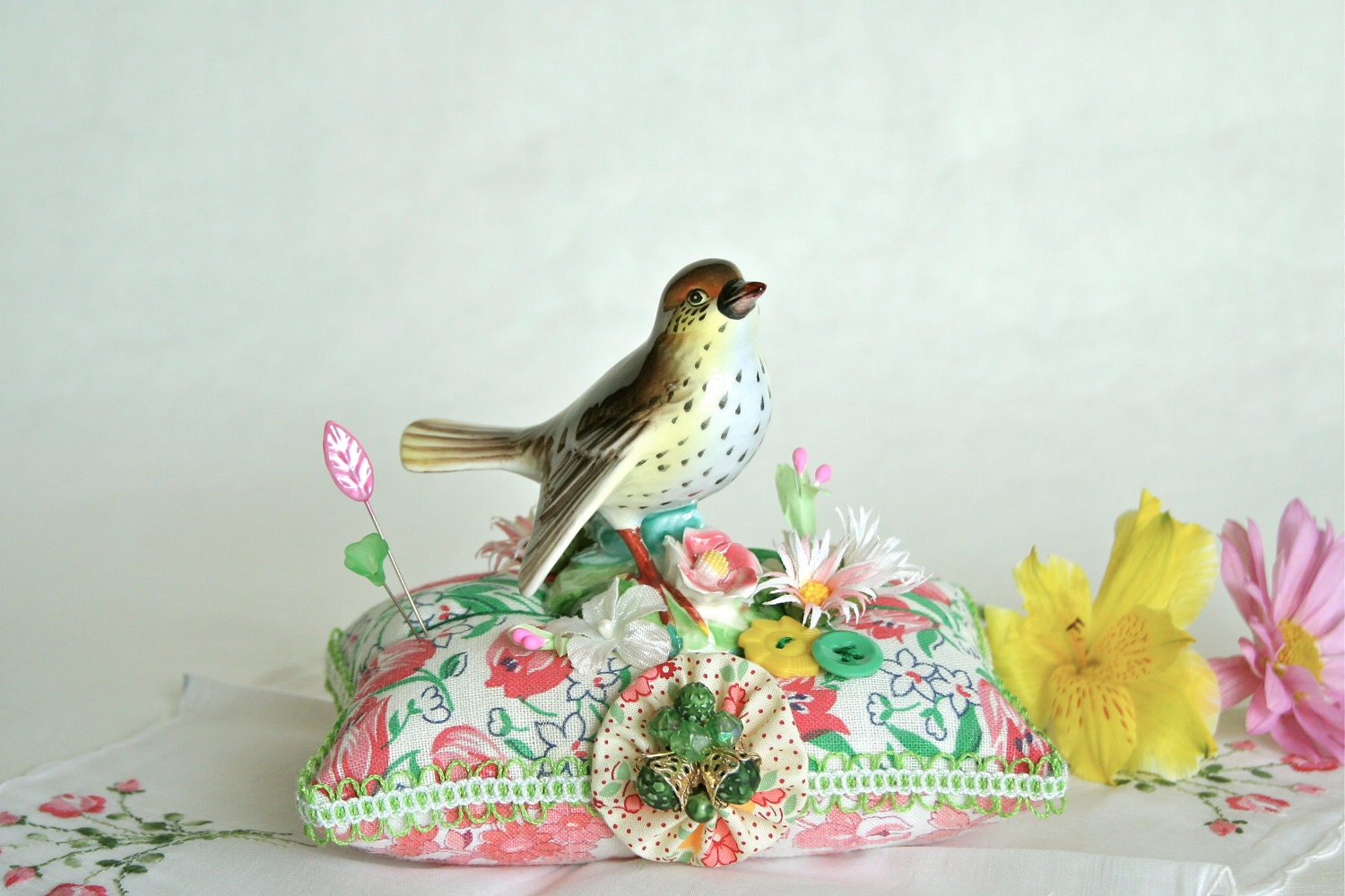 Vintage Starling Pincushion