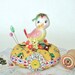 Vintage Spring Songbird Pincushion