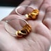 Large Hoop Ruffle Earrings in Sterling Silver with Gold Ruffle - Mixed Metal Petals Modern Minimalist Under 30 Gift