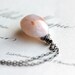 Peach Necklace Chalcedony Pendant on Sterling Silver Necklace - Shell Pastel For Her Gift Under 50