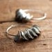 Large Silver Hoop Earrings in Sterling Silver with Ruffles - Petals Spring Fashion Modern Minimalist Under 30