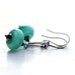 Teal Earrings Glass Bead Earrings with Aqua Blue Lampwork Glass with Sterling Silver Hoops - Riptide
