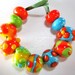 Bracelet Beads:Lampwork Handmade Tropical Colored Beads-Mango Delights-Set 2-Mexican Fiesta Beads