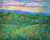 Blue Ridge Meadow Art 30x40 Impressionist oil painting by Award Winning artist  Kendall Kessler