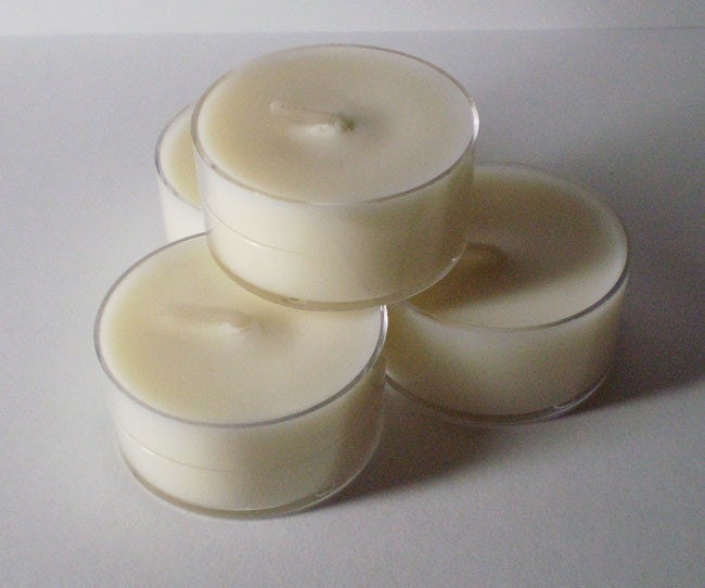 6 Dye Free LILAC Soy Wax Clear Cup Tea Lights