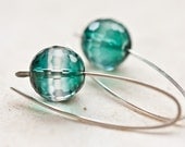 Earrings Emerald Green Ametrine Quartz Argentium Sterling silver Disco Ball Modern Design Minimalist Geometric Jewelry tbteam