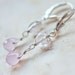 Earrings Heart Shape Pink Quartz Chalcedony Teardrop Sterlings Silver romantic pastel tbteam