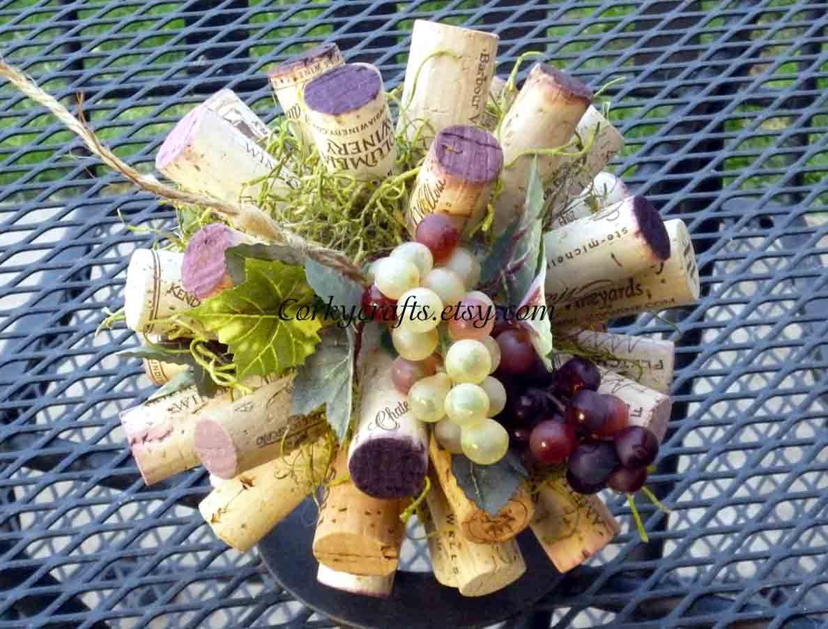 Vineyard wedding, kissing ball/ flower girl bouquet/vineyard decor, Tuscany theme - Corkycrafts