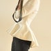 White Virgin Wool 3/4 Sleeves Peplum Flared Hem Winter Victotrian Lady Suit Top