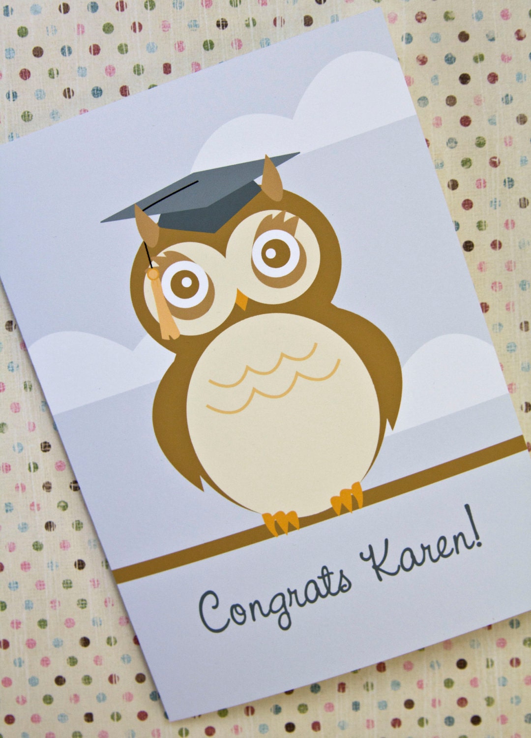 Personalized Graduation Owl Card