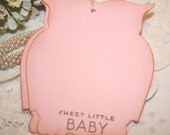 Baby Shower Wish Tree Tags  - Baby Girl - Pink Owls -  Set of 12