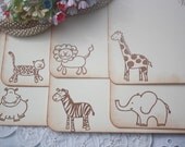 Baby Shower Wish Cards - Jungle Animals - Neutral - Boy or Girl - Set of 12