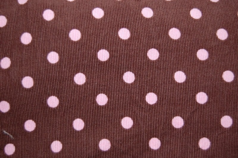 Robert Kaufman Brown Pink Polka Dot Cord Corduroy Fabric 1 yard