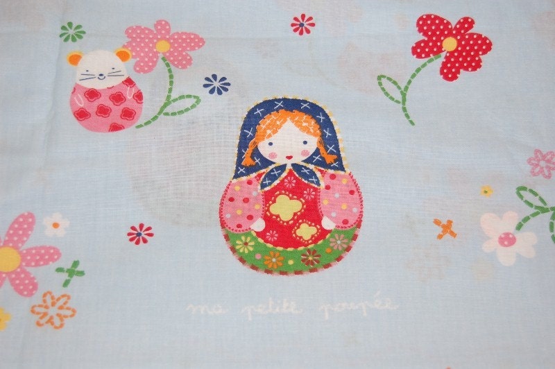 Boutique Euro Catimini Petrouchka Matryoshka Russian Doll Fabric 1 yard Kawaii