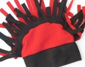 Red and Black Mohawk Fun Fleece Hat