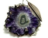 Amethyst Stalactite Flower Leaf Pendant geode