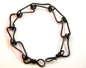 Unisex Black Steel chain link bracelet