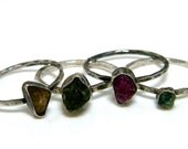 Raw stacking rings - simple engagement ring