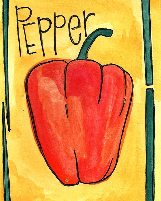 Bell Pepper 8 X 10 fine art painting print