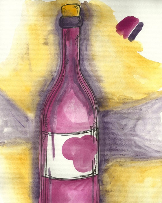 Wine 8 X 10 fine art painting print