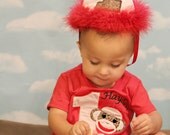 Sock Monkey Boys First Second Third Birthday Set - Shirt and diaper cover OR hat