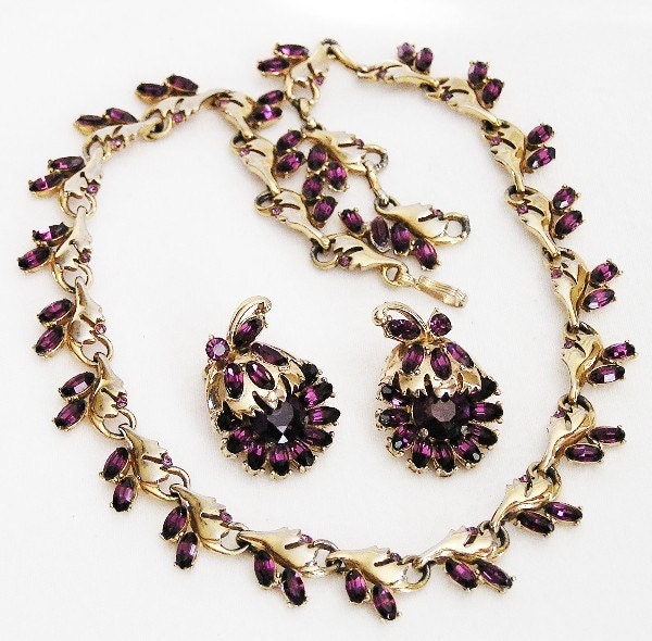 Hollycraft 1951 Amethyst Demi Parure
