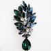 Austria Emerald and Sapphire Dangle Brooch