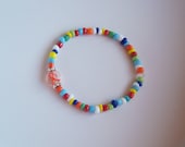 Leukemia Cancer Awareness Orange Ribbon Multicolor Beaded Bracelet