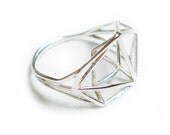 Architectural Structure Geometric Sterling Silver Ring