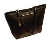 Black Leather Bag / Free Shipping