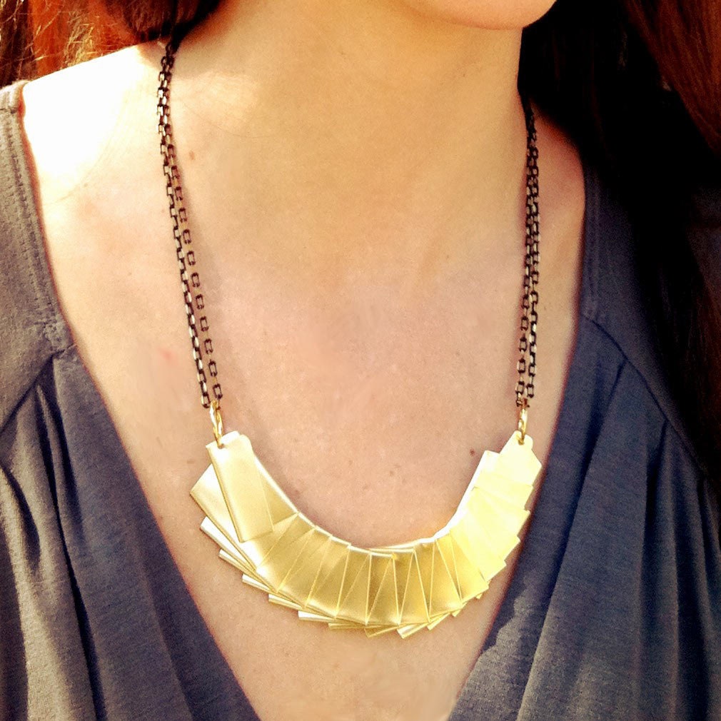 Origami Necklace in Gold