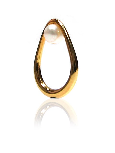 Pearl Ring in Gold, Pearl Ring June Birthstone, Inner Setting Ring size 7.5-8