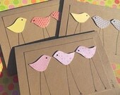 Twins Baby Cards -  Baby Chick Cards - Congratulations on Your New Baby Card -  Kraft Paper Cards -   BCKC
