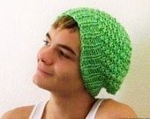 Men's Beanie Hat in Neon Green - Slouchy Beanie - Knit Beanie Hat - Summer Hat for Men - Summer Accessories for Men Bright - Fathers Day