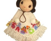 MEXICAN Girly Doll with cute Poncho and Hat  PDF Email Knit PATTERN
