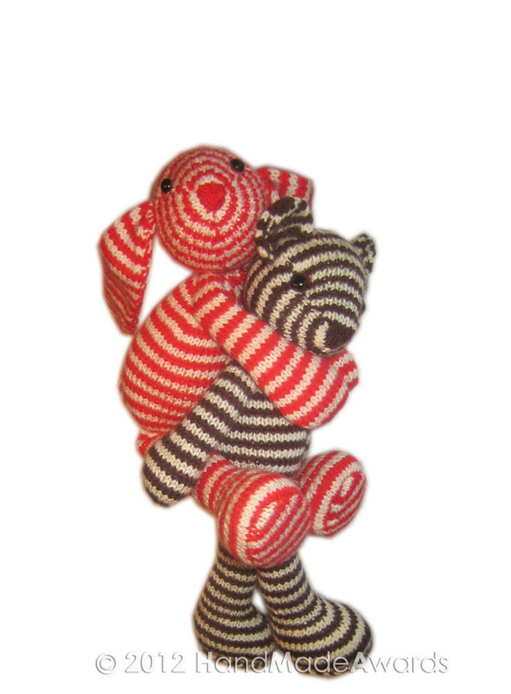 Bonnie The striped BUNNY PDF Email Knit PATTERN