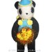 GORGEOUS PANDA BEAR with CHICKS into a golden NEST pocket friend KNIT PATTERN pdf EMAIL by HandMadeAwards
