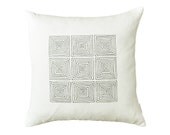 White Squares Pillow Cover