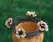 Pumpkin Flower Girl Basket Rustic Fall Wedding (item B10354)