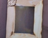 Custom Rustic Engraved Personalized Wood Frame Heart and Arrow Initials