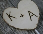 Persoanlized Heart With Initials Wedding Cake Topper