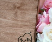 LARGE Rustic Engraved Personalized With Your Initials Cake Stand Centerpiece