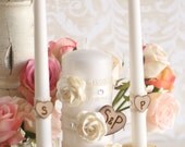 Personalized Rustic Chic Engraved Wedding Unity Candles (item C10405)