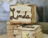 Rustic Personalized Bridesmaid Jewelry Boxes Engraved Gift SET of 4 (item E10062)