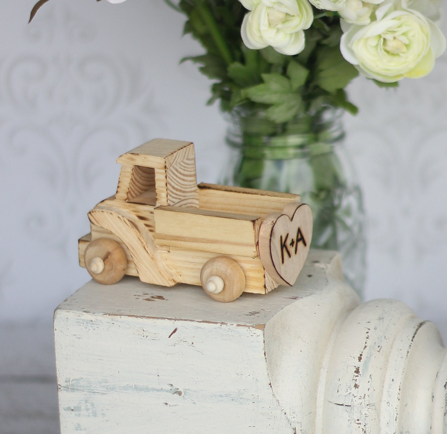 Ring Bearer Pillow Alternative Personalized Truck Rustic Wedding Decor